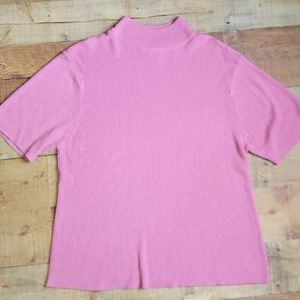 Crystal-Kobe Pink Short Sleeve Sweater 2XL